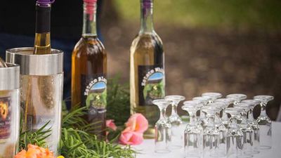 Volcano Winery's island-inspired products stand ready for sipping during a KapohoKine Adventures tour. // © 2016 KapohoKine Adventures