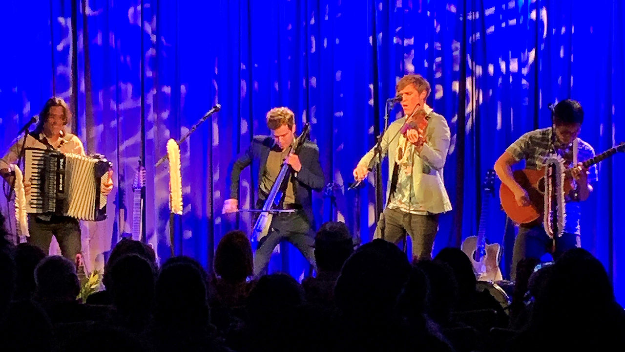 Post-folk band Streetlight Cadence, who performed at Mele Mei, began their musical career on the streets of Waikiki.