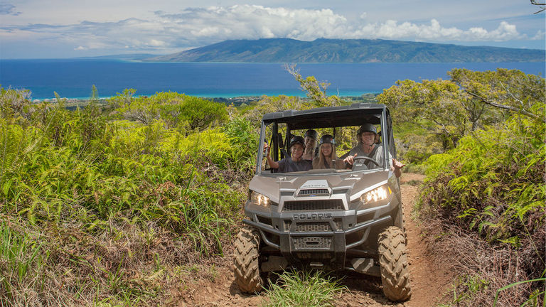 Some of Kapalua Ziplines’ tours include a rollicking ATV ride across picturesque northwest Maui landscapes.