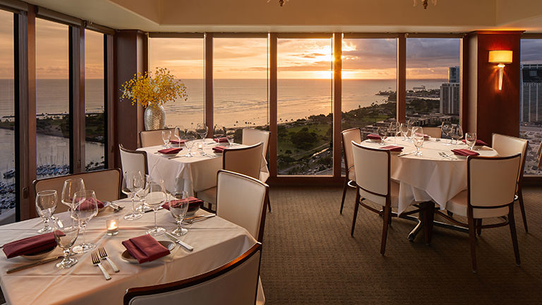 The view is stunning at The Signature Prime Steak & Seafood restaurant.