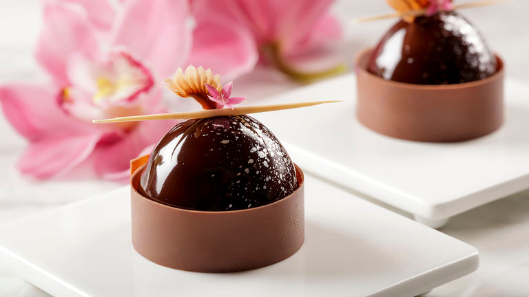 Halepuna's prolific bakery creates gourmet masterpieces such as Cassis chocolate mousse.