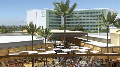 Hampton Inn and Suites, in the background, will open as part of a new west Oahu mall called Ka Makana Alii. // © 2015 DeBartolo Development