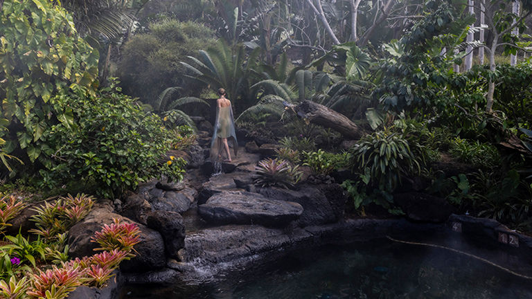 Tranquility prevails around the property, including in the verdant Onsen Garden.