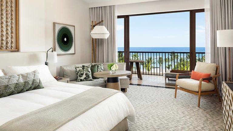 Accommodations feature natural fabrics and furnished lanais.
