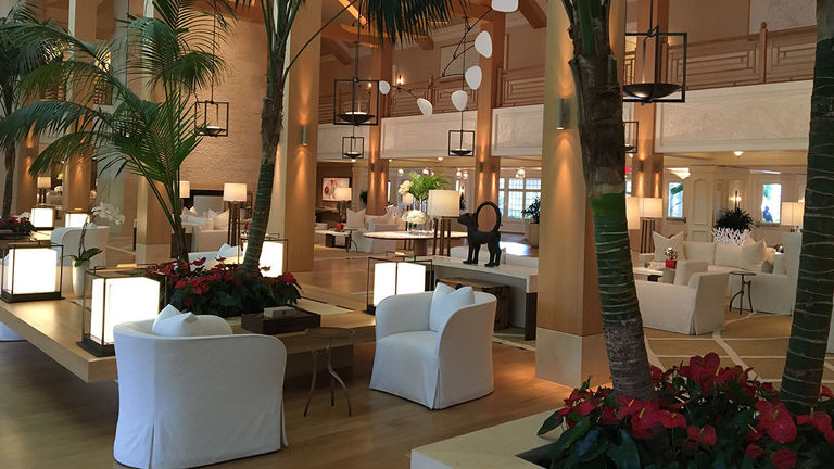 The lobby at Four Seasons Lanai at Koele has been transformed into a light-infused space with world-class artworks.