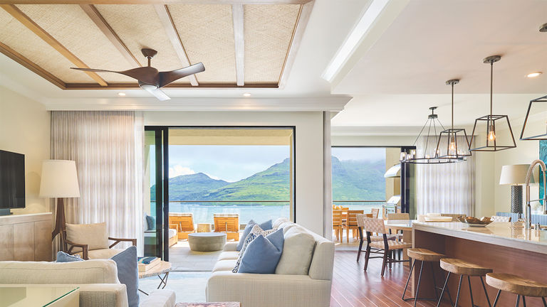 Timbers Kauai's residences feature full kitchens, dining and living areas and sweeping views.