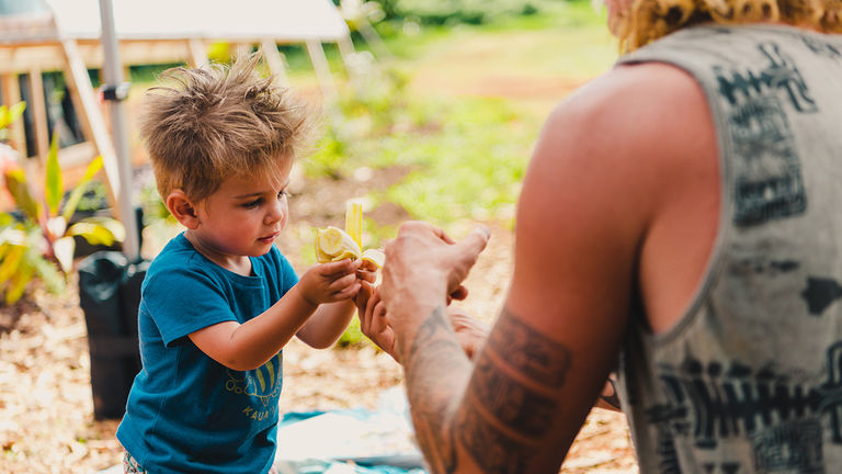 Guests of all ages see and sample just-picked produce during tours of The Farm at Hokuala.