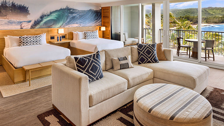 All 450 guestrooms were renovated during a $250 million upgrade completed at Turtle Bay last year.
