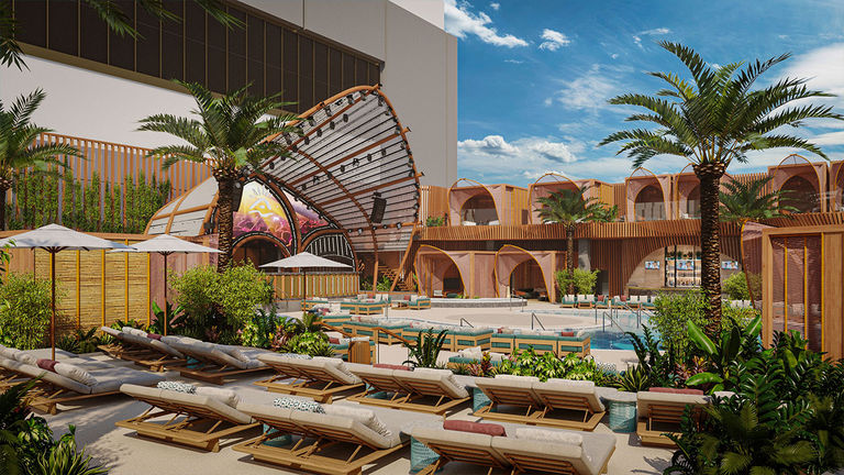 Resorts World Las Vegas features a day club.