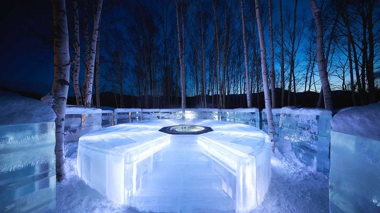 Hoshino Resorts’ private, two-person Ice Hotel attraction is constructed annually.