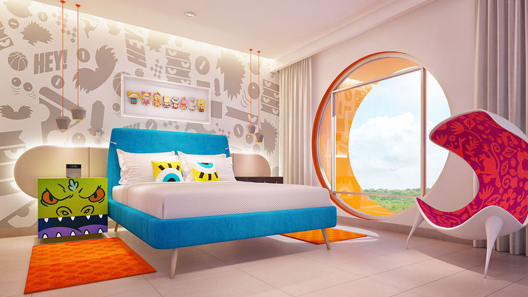 Accommodations at the new Nickelodeon resort include the Big Kahuna Suite.