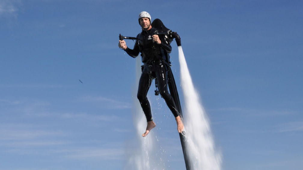 Visitors in Cabo can use a jet pack like they are in a James Bond movie. // © 2013 Cabo Jet Pack 3
