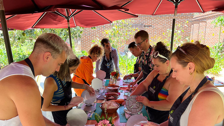 Groups can take a salsa-making place at Flora Farms.
