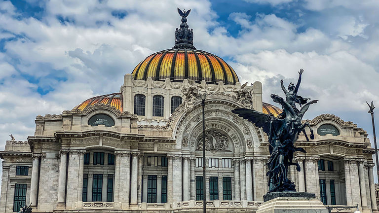 Mexico City is becoming increasingly popular for its vibrant urban life. Pictured here is the Palacio de Bellas Artes.