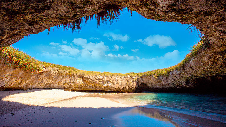 The Marias Islands are a protected area with pristine natural environments like this hidden beach.