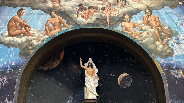 A mural by Jesus Becerrill Martinez at La Parroquia de la Asuncion de Maria