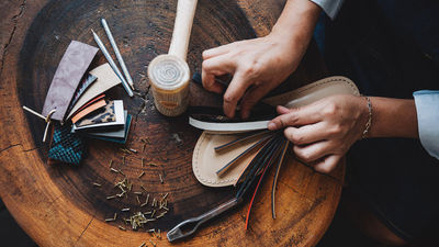 Sandals are made cut to order, minimizing waste.