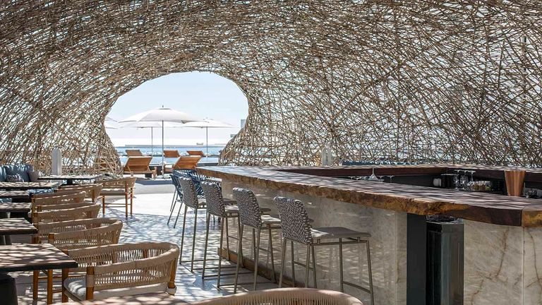 Viceroy Los Cabos’ Nido Cevicheria + Bar serves both as an architectural showpiece and sophisticated ceviche bar in the evening.