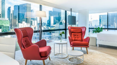 Guestrooms feature large windows and minimalist decor. // © 2017 NH Collection Mexico City Reforma 2