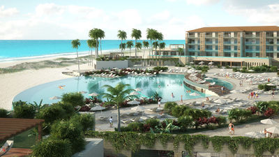 The property, set on a quiet peninsula, offers 65,000 square feet of swimming pools. // © 2017 AMResorts