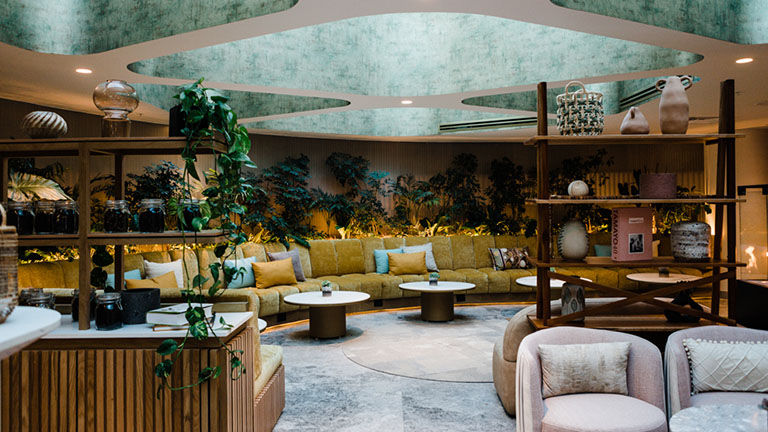 Interiors at the hotel feature Andaz’s signature modern flair and eclectic vibe.
