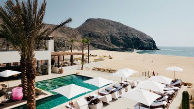 The 32-room Hotel San Cristobal has a 2,200-square-foot pool at its center, overlooking the Pacific Ocean.