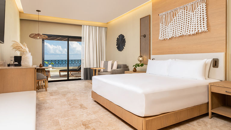 An Oceanfront King guestroom at Hyatt Zilara Riviera Maya