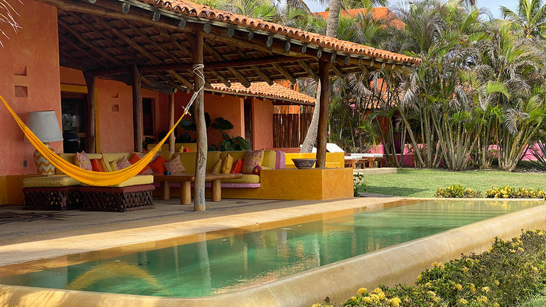Las Alamandas is located approximately two hours from Puerto Vallarta’s airport and features villa accommodations.