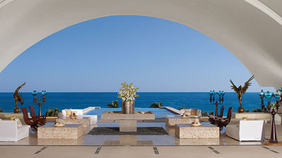 The redesigned lobby features a spectacular view of the Sea of Cortez. // © 2015 Marquis Los Cabos Resort & Spa