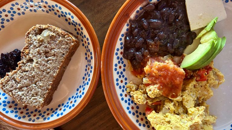 Three healthy meals a day are served buffet style in the communal dining room.