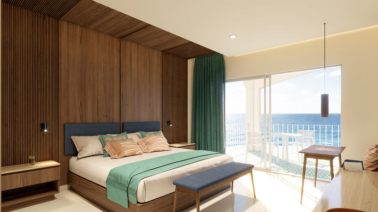 An Oceanfront King Guestroom at Royal Uno All Inclusive Resort & Spa