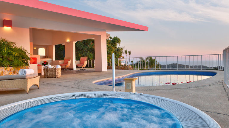 Las Brisas Acapulco is distinguished by a signature pink hue.