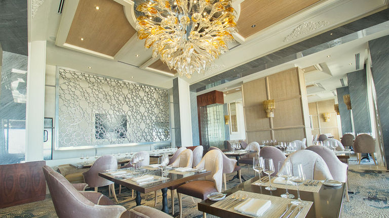 Clients can enjoy a tasting menu with wine pairings at on-site French fusio. restaurant Lumiere.