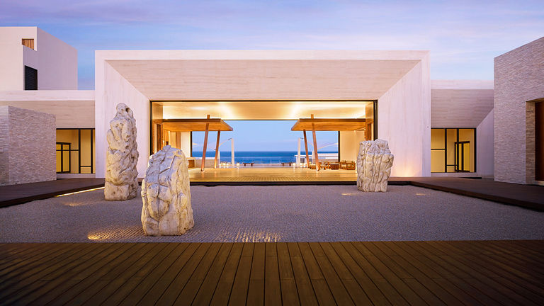 The luxury hotel’s design blends Japanese influences with Mexican decor.