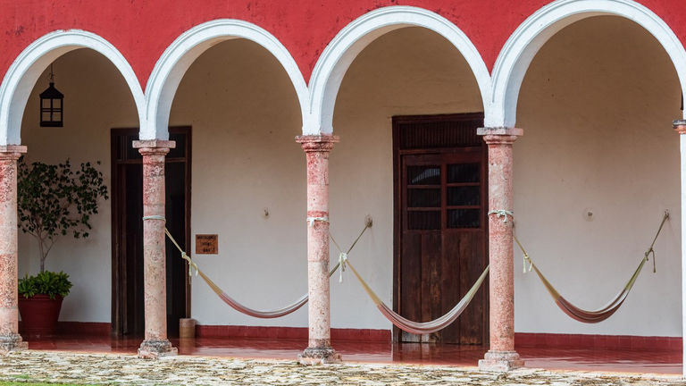Clients can spend time lazing in on-site hammocks.