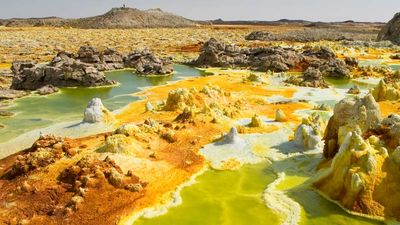 Ethiopia’s geologically hyperactive Dallol Hot Springs appear supernatural. // © 2016 iStock 2