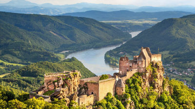 Austria’s Aggstein Castle is often a stop on Danube river cruises. // © 2017 Getty Images