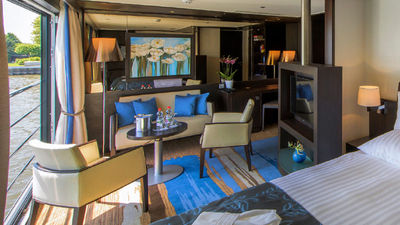 Staterooms such as this Royal Suite on Avalon Illumination feature Open-Air Balconies. // © 2018 Lighthouse Productions / Dirk Verwoerd