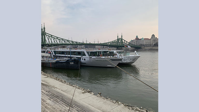 Amadeus Silver III and S.S. Beatrice docked in Budapest during the event.