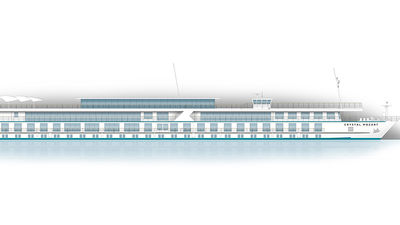 Crystal Mozart’s 215-square-foot deluxe suites will feature king-size beds. // © 2015 Crystal Cruises