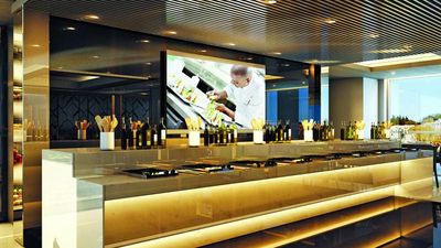 One of the new features on Scenic's refurbished ships is Culinaire, a decked-out cooking school. // © 2018 Scenic