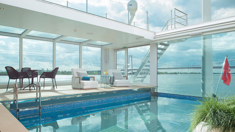 Some river cruise ships offer pools.