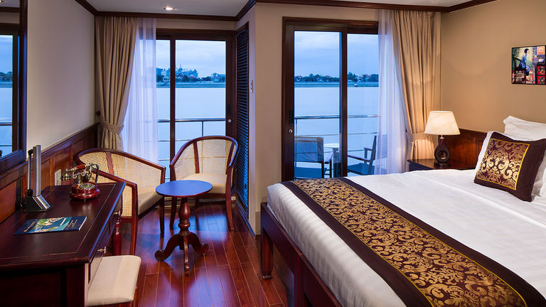 A Category A stateroom features a French and outside balcony.