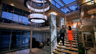 Viking Hild's sleek entryway and reception area // © 2017 Viking River Cruises