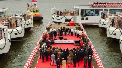 Torstein Hagen, chairman and CEO of Viking River Cruises, celebrates the inauguration of 16 new long ships // © 2014 Viking River Cruises F