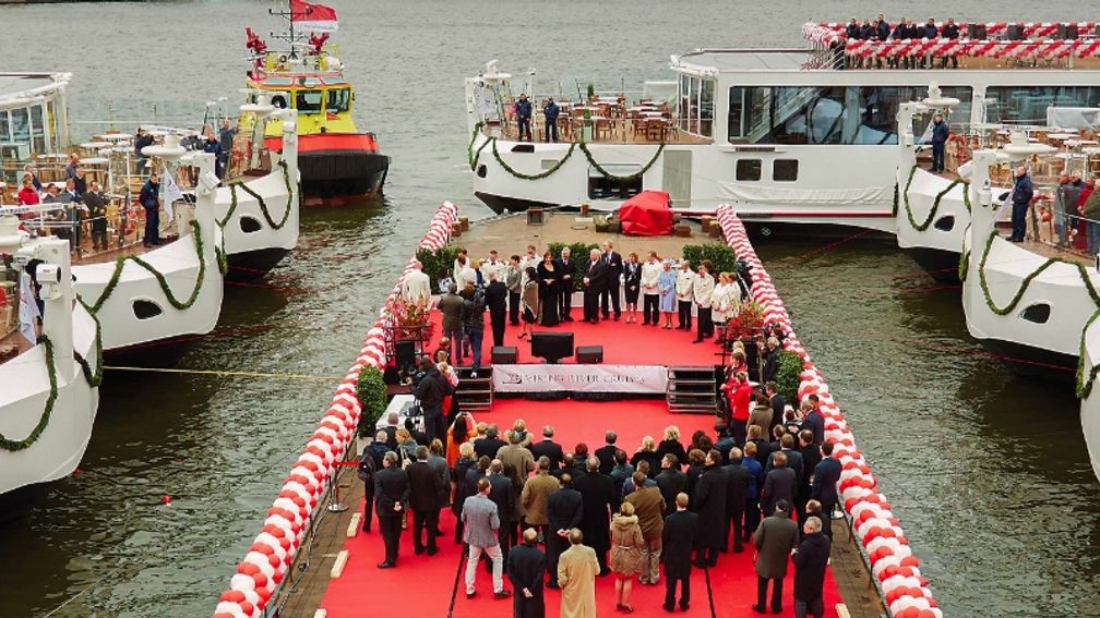 Torstein Hagen, chairman and CEO of Viking River Cruises, celebrates the inauguration of 16 new long ships // © 2014 Viking River Cruises F
