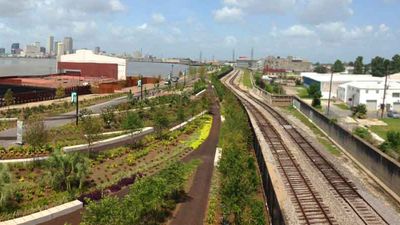 The recently opened Crescent Park gives park-goers enhanced access to the Mississippi River. // © 2014 City of NEw Orleans/C. Hayne Rainey 3