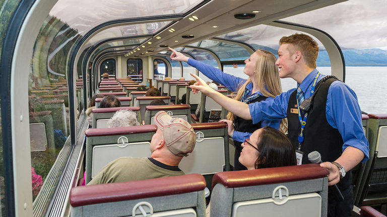 Guests who opt for GoldStar Service ride in a car with glass-domed ceilings (on most routes).