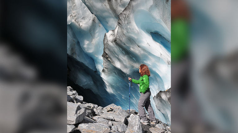 Visitors can explore glacier caves with local outfitters.
