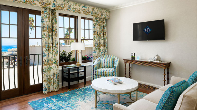 The Philip Knight Suite sleeps four people and features ocean views.